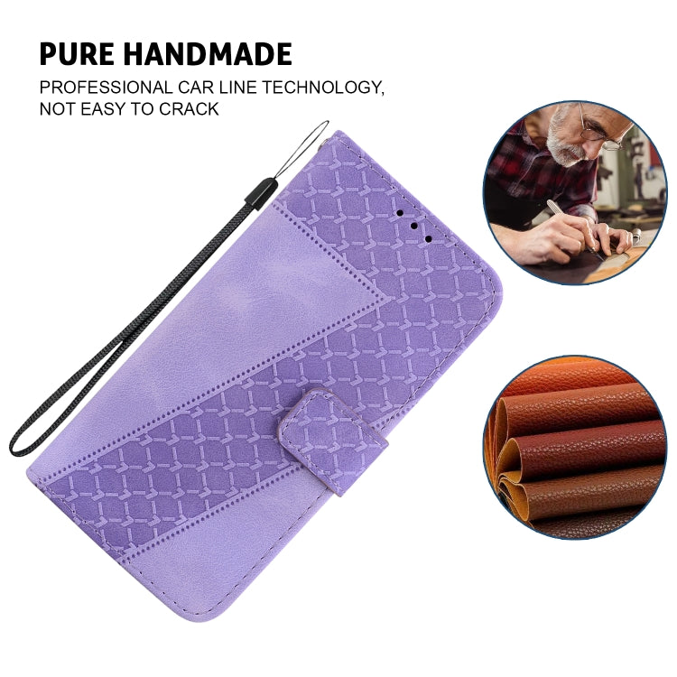 For iPhone SE 2024 Seven-shaped Embossed Leather Phone Case(Purple) - More iPhone Cases by PMC Jewellery | Online Shopping South Africa | PMC Jewellery | Buy Now Pay Later Mobicred