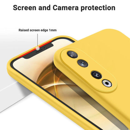 For Honor 90 Pure Color Liquid Silicone Shockproof Phone Case(Yellow) - Honor Cases by PMC Jewellery | Online Shopping South Africa | PMC Jewellery | Buy Now Pay Later Mobicred