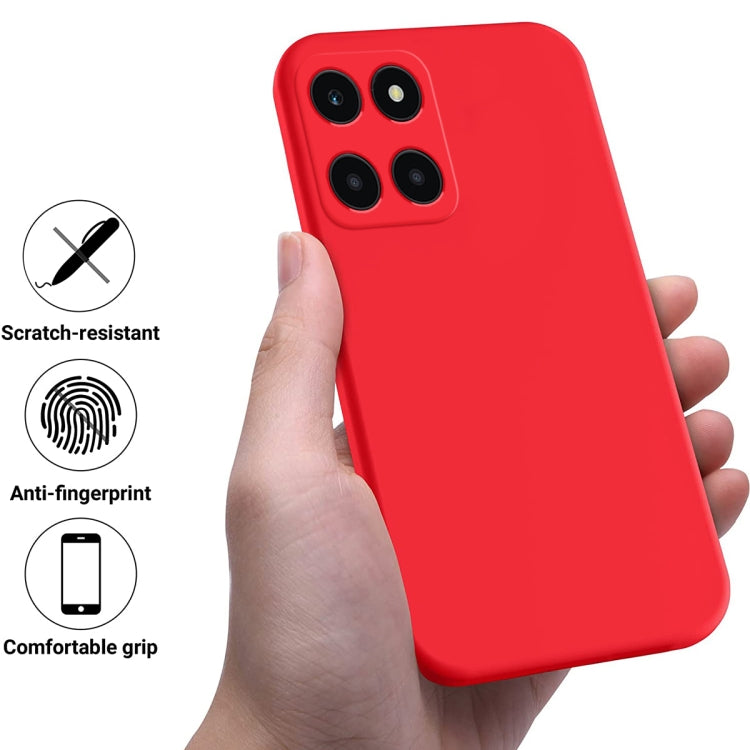 For Honor X6a Pure Color Liquid Silicone Shockproof Phone Case(Red) - Honor Cases by PMC Jewellery | Online Shopping South Africa | PMC Jewellery | Buy Now Pay Later Mobicred