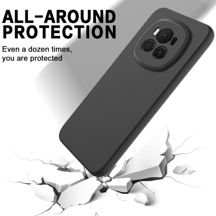 For Honor Magic6 Pure Color Liquid Silicone Shockproof Phone Case(Black) - Honor Cases by PMC TechLife | Online Shopping South Africa | PMC TechLife | Buy Now Pay Later Mobicred