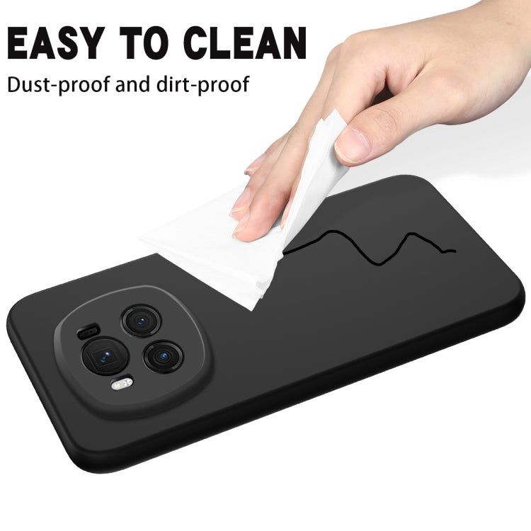 For Honor Magic6 Pure Color Liquid Silicone Shockproof Phone Case(Black) - Honor Cases by PMC TechLife | Online Shopping South Africa | PMC TechLife | Buy Now Pay Later Mobicred