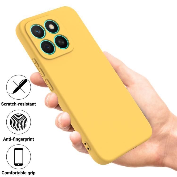 For Honor X8c 4G Solid Color Liquid Silicone Dropproof Full Coverage Phone Case(Yellow) - free shipping - PMC TechLife - Order now!