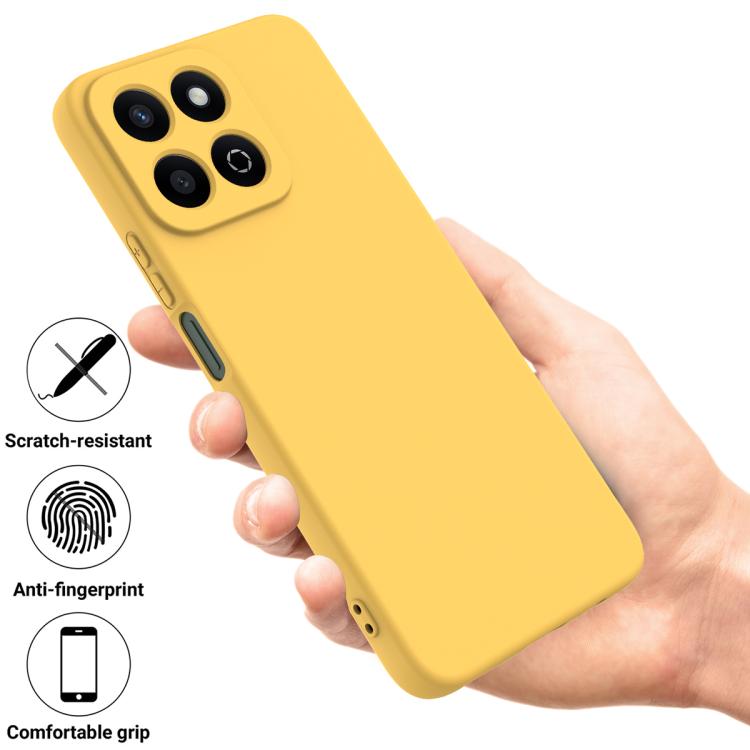 For Honor X6b 5G / Play 60 Plus Solid Color Liquid Silicone Dropproof Full Coverage Phone Case(Yellow) - free shipping - PMC TechLife - Order now!