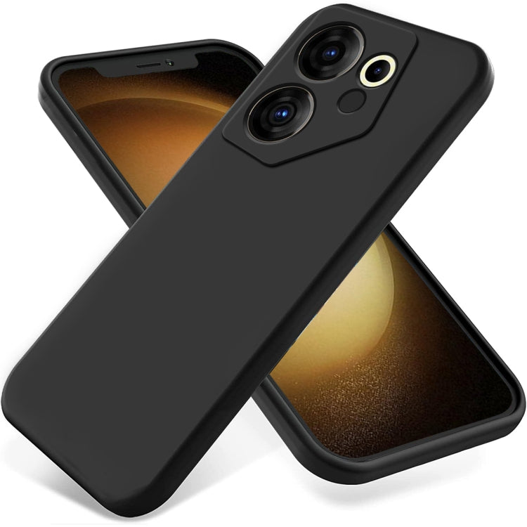 For Tecno Camon 20 Premier Pure Color Liquid Silicone Shockproof Phone Case(Black) - Tecno Cases by PMC TechLife | Online Shopping South Africa | PMC TechLife