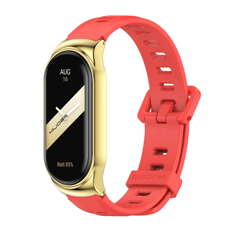 For Xiaomi Mi Band 8 Mijobs CS Case Flat Hole Silicone Watch Band(Red Gold) - free shipping - PMc TechLife - Order now!