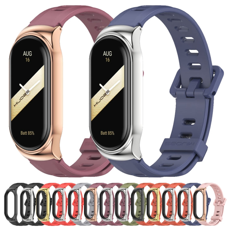 For Xiaomi Mi Band 8 Mijobs CS Case Flat Hole Silicone Watch Band(Orange Gold) - free shipping - PMc TechLife - Order now!