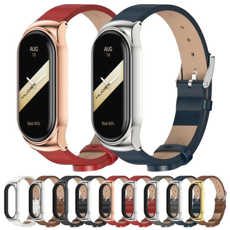 For Xiaomi Mi Band 8 Mijobs CS Case Microfiber PU Leather Watch Band(Red Silver) - free shipping - PMc TechLife - Order now!