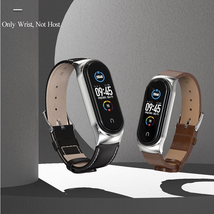 For Xiaomi Mi Band 8 Mijobs CS Case Microfiber PU Leather Watch Band(Brown Gold) - free shipping - PMc TechLife - Order now!