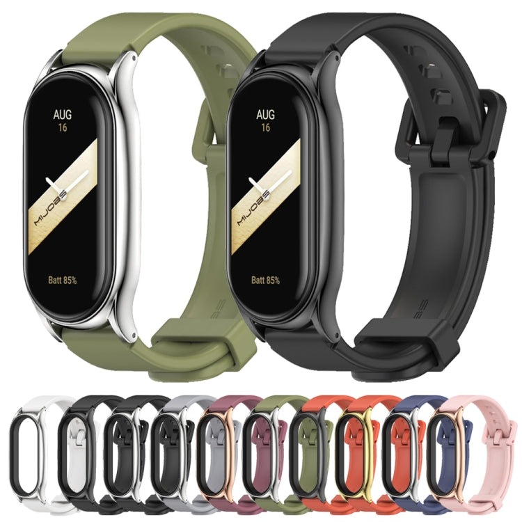 For Xiaomi Mi Band 8 Mijobs Plus Case Silicone Watch Band(Army Green Silver) - free shipping - PMc TechLife - Order now!