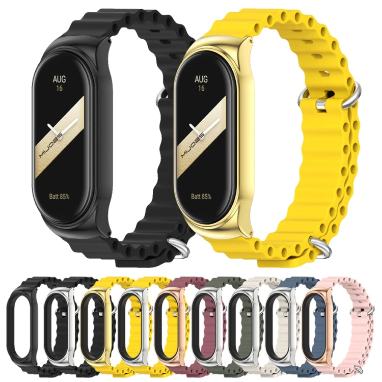 For Xiaomi Mi Band 8 Mijobs CS Case Marine Silicone Breathable Watch Band(Space Blue Silver) - free shipping - PMc TechLife - Order now!