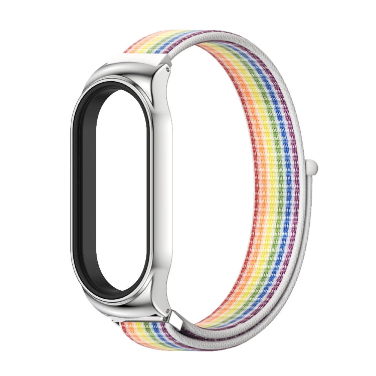 For Xiaomi Mi Band 8 Mijobs CS Case Breathable Nylon Loop Watch Band(Colorful Silver) - free shipping - PMc TechLife - Order now!