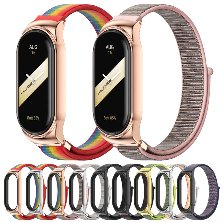 For Xiaomi Mi Band 8 Mijobs CS Case Breathable Nylon Loop Watch Band(Colorful Silver) - free shipping - PMc TechLife - Order now!