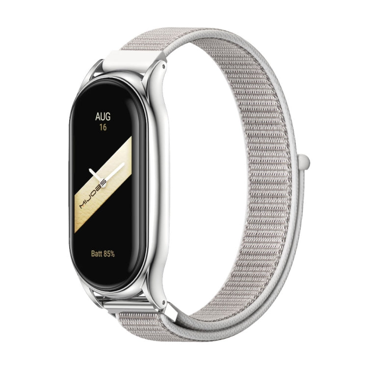 For Xiaomi Mi Band 8 Mijobs Plus Case Breathable Nylon Loop Watch Band(Sea Shell Silver) - free shipping - PMc TechLife - Order now!