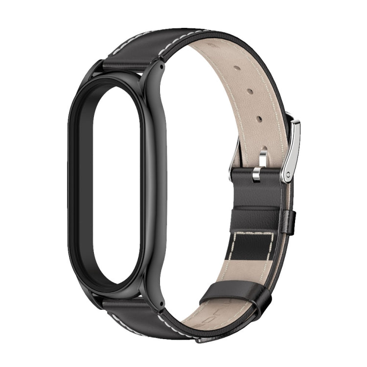 For Xiaomi Mi Band 8 Mijobs Plus Case Genuine Leather Watch Band(Black) - free shipping - PMc TechLife - Order now!