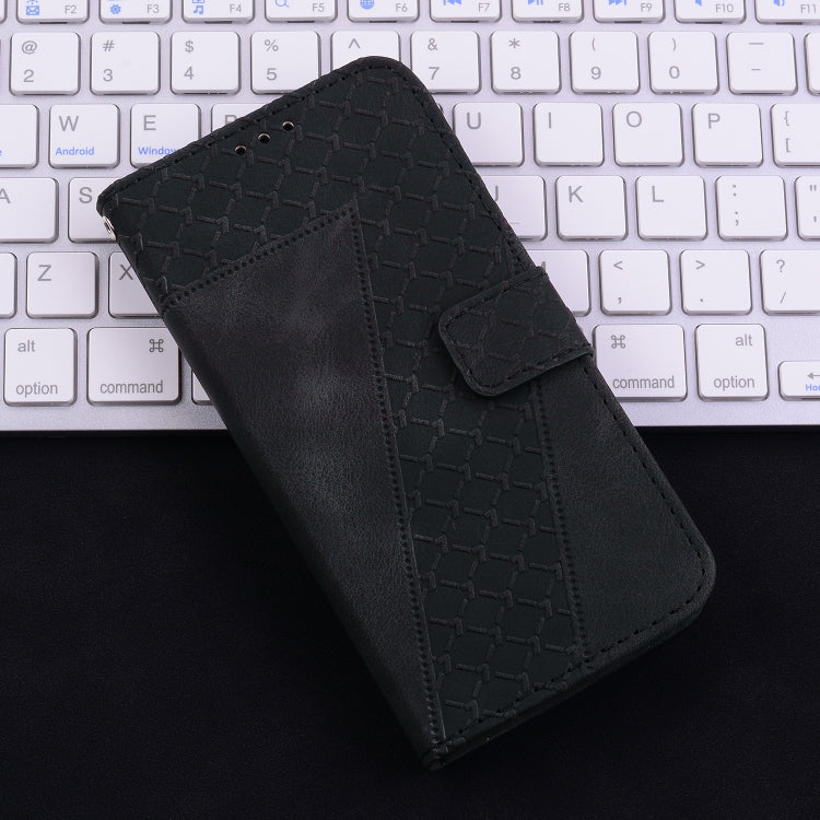 For Honor Magic6 Pro Seven-shaped Embossed Leather Phone Case(Black) - Honor Cases by PMC Jewellery | Online Shopping South Africa | PMC Jewellery | Buy Now Pay Later Mobicred