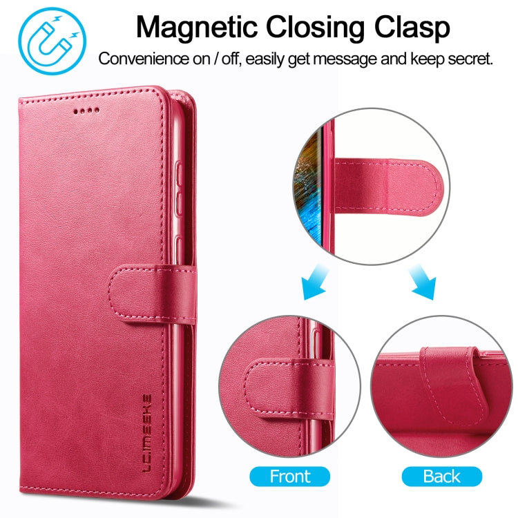 For Samsung Galaxy S24+ 5G LC.IMEEKE Calf Texture Leather Phone Case(Red) - Galaxy S24+ 5G Cases by LC.IMEEKE | Online Shopping South Africa | PMC Jewellery | Buy Now Pay Later Mobicred