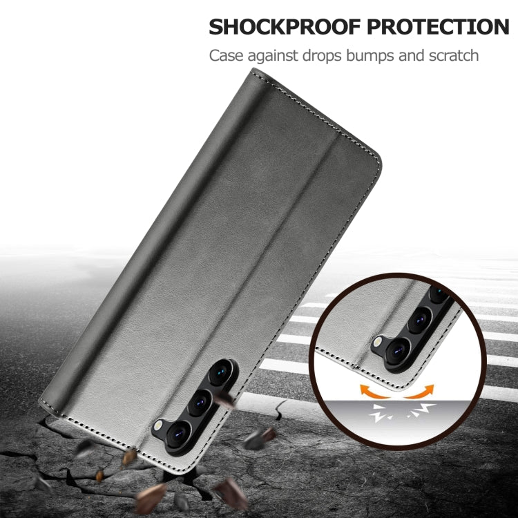 For Samsung Galaxy S24+ 5G LC.IMEEKE Calf Texture Leather Phone Case(Grey) - free shipping - PMC Jewellery - Order now!