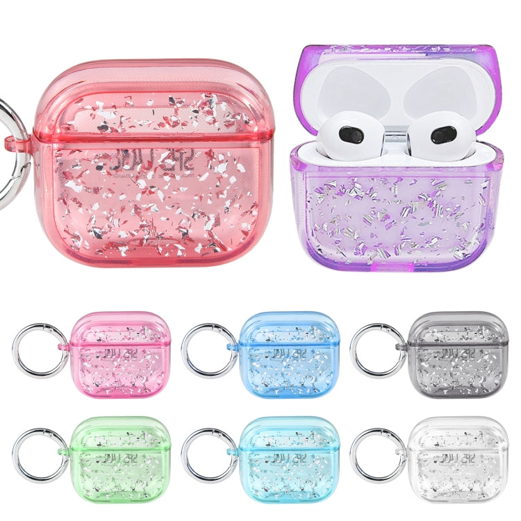 For AirPods 3 Silver Foil Epoxy Bluetooth Earphone Protective Case(Green) - For AirPods 3 by PMC Jewellery | Online Shopping South Africa | PMC Jewellery | Buy Now Pay Later Mobicred