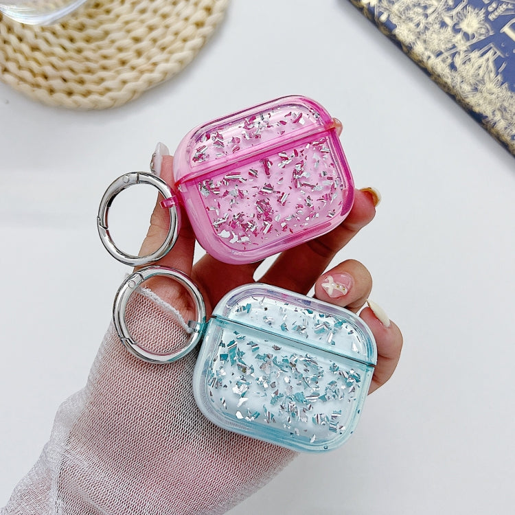 For AirPods Pro 2 Silver Foil Epoxy Bluetooth Earphone Protective Case(Sky Blue) - For AirPods Pro 2 by PMC Jewellery | Online Shopping South Africa | PMC Jewellery | Buy Now Pay Later Mobicred