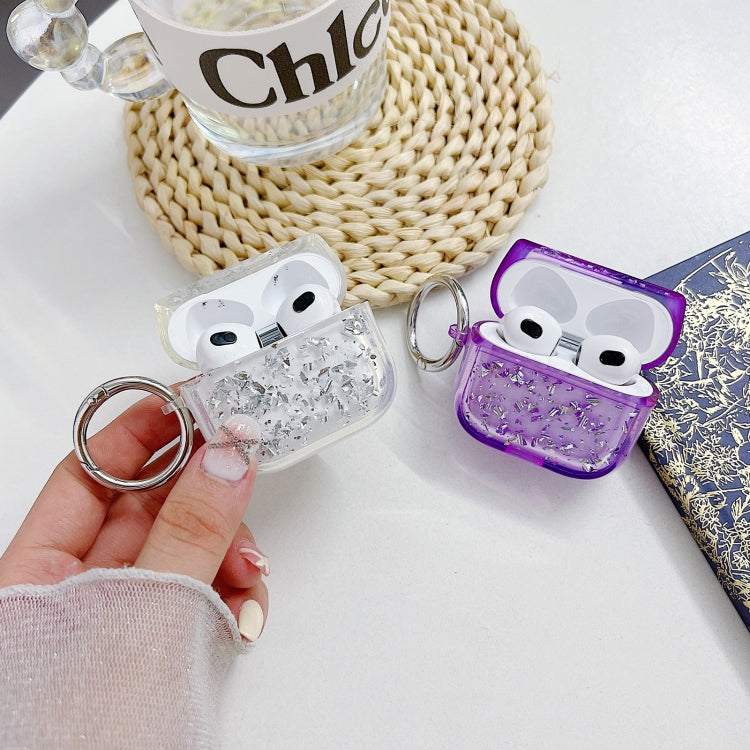 For AirPods Pro 2 Silver Foil Epoxy Bluetooth Earphone Protective Case(Sky Blue) - For AirPods Pro 2 by PMC Jewellery | Online Shopping South Africa | PMC Jewellery | Buy Now Pay Later Mobicred