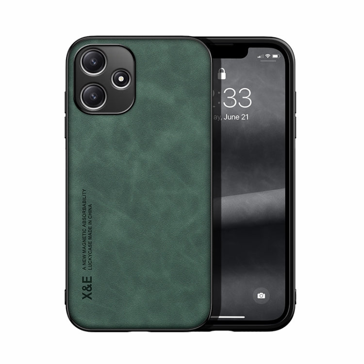 For Xiaomi Redmi 12 5G Skin Feel Magnetic Leather Back Phone Case(Green) - Xiaomi Cases by PMC Jewellery | Online Shopping South Africa | PMC Jewellery