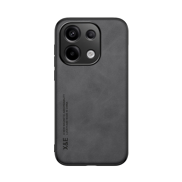 For Xiaomi Redmi Note 13 Pro 4G Skin Feel Magnetic Leather Back Phone Case(Dark Grey) - Note 13 Pro Cases by PMC Jewellery | Online Shopping South Africa | PMC Jewellery | Buy Now Pay Later Mobicred