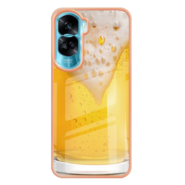 For Honor 90 Lite 5G Electroplating Marble Dual-side IMD Phone Case(Draft Beer) - Honor Cases by PMC TechLife | Online Shopping South Africa | PMC TechLife | Buy Now Pay Later Mobicred