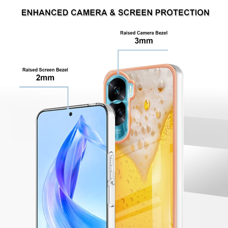 For Honor 90 Lite 5G Electroplating Marble Dual-side IMD Phone Case(Draft Beer) - Honor Cases by PMC TechLife | Online Shopping South Africa | PMC TechLife | Buy Now Pay Later Mobicred