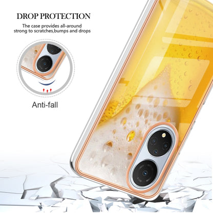 For Honor X7 Electroplating Marble Dual-side IMD Phone Case(Draft Beer) - Honor Cases by PMC Jewellery | Online Shopping South Africa | PMC Jewellery | Buy Now Pay Later Mobicred