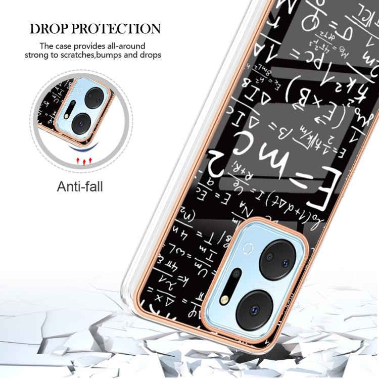 For Honor X7a Electroplating Marble Dual-side IMD Phone Case(Equation) - Honor Cases by PMC TechLife | Online Shopping South Africa | PMC TechLife | Buy Now Pay Later Mobicred