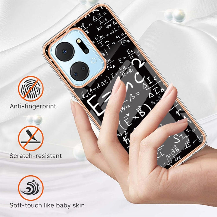 For Honor X7a Electroplating Marble Dual-side IMD Phone Case(Equation) - Honor Cases by PMC TechLife | Online Shopping South Africa | PMC TechLife | Buy Now Pay Later Mobicred