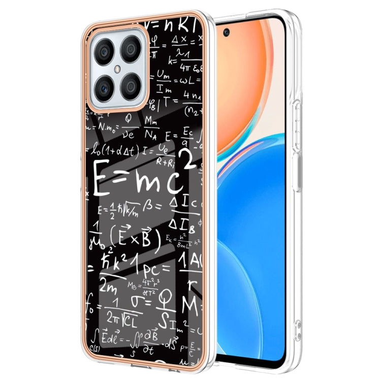 For Honor X8 4G Electroplating Marble Dual-side IMD Phone Case(Equation) - Honor Cases by PMC Jewellery | Online Shopping South Africa | PMC Jewellery | Buy Now Pay Later Mobicred