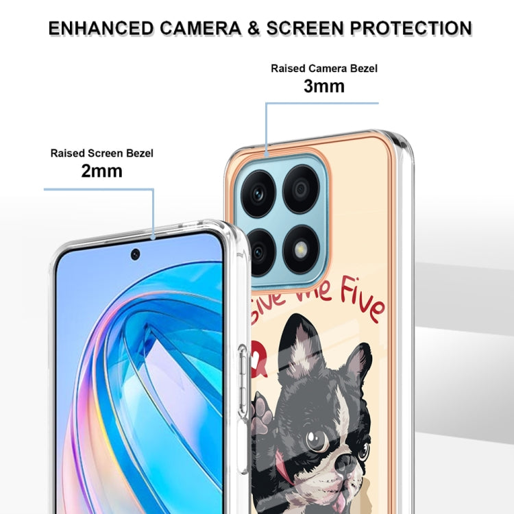 For Honor X8a Electroplating Marble Dual-side IMD Phone Case(Lucky Dog) - Honor Cases by PMC TechLife | Online Shopping South Africa | PMC TechLife | Buy Now Pay Later Mobicred