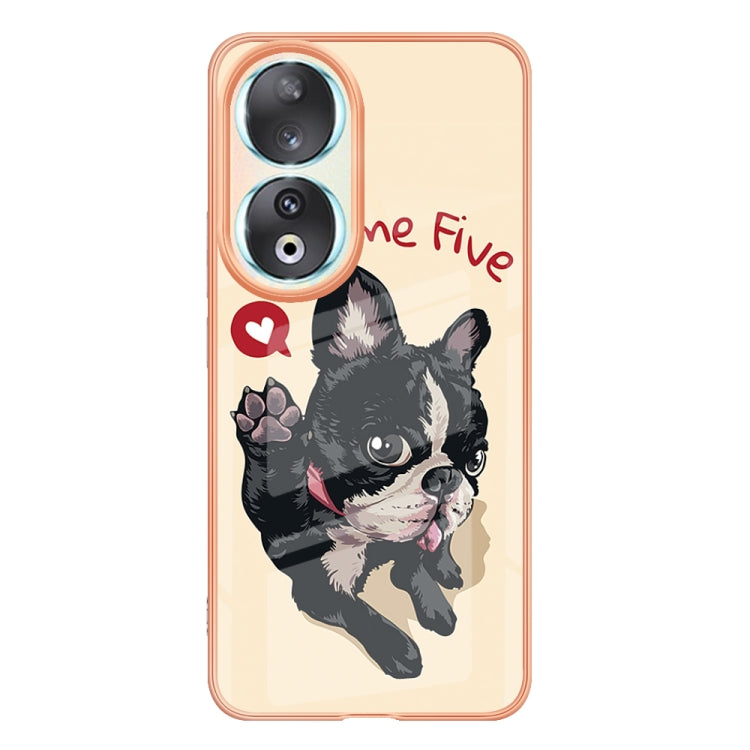 For Honor 90 5G Electroplating Marble Dual-side IMD Phone Case(Lucky Dog) - Honor Cases by PMC TechLife | Online Shopping South Africa | PMC TechLife | Buy Now Pay Later Mobicred