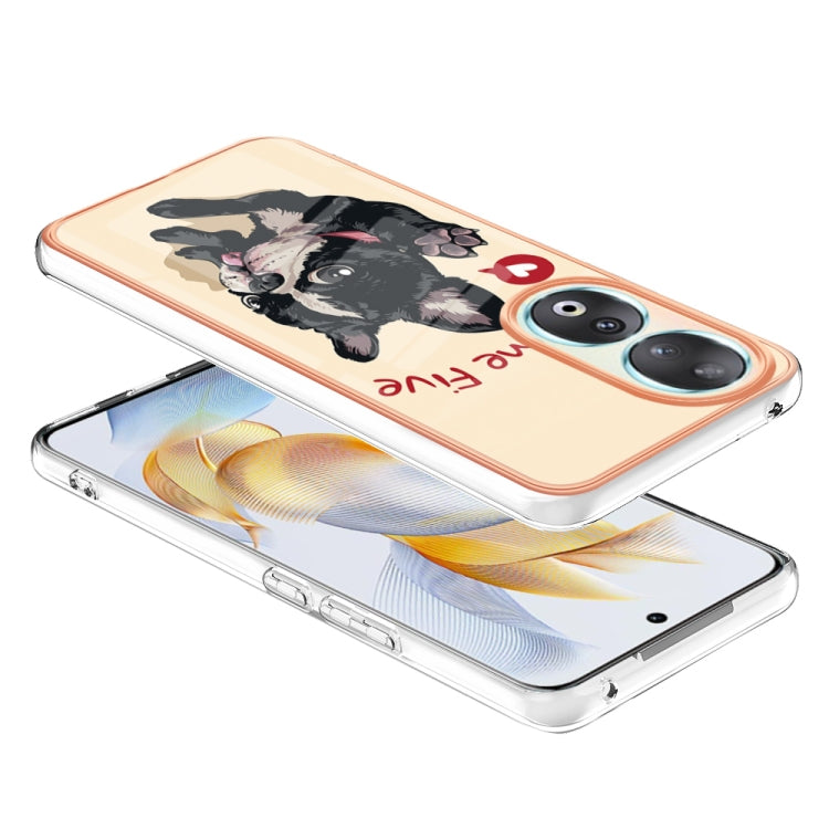 For Honor 90 5G Electroplating Marble Dual-side IMD Phone Case(Lucky Dog) - Honor Cases by PMC TechLife | Online Shopping South Africa | PMC TechLife | Buy Now Pay Later Mobicred
