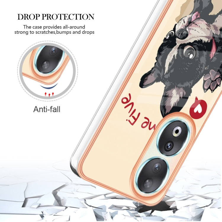 For Honor 90 5G Electroplating Marble Dual-side IMD Phone Case(Lucky Dog) - Honor Cases by PMC TechLife | Online Shopping South Africa | PMC TechLife | Buy Now Pay Later Mobicred