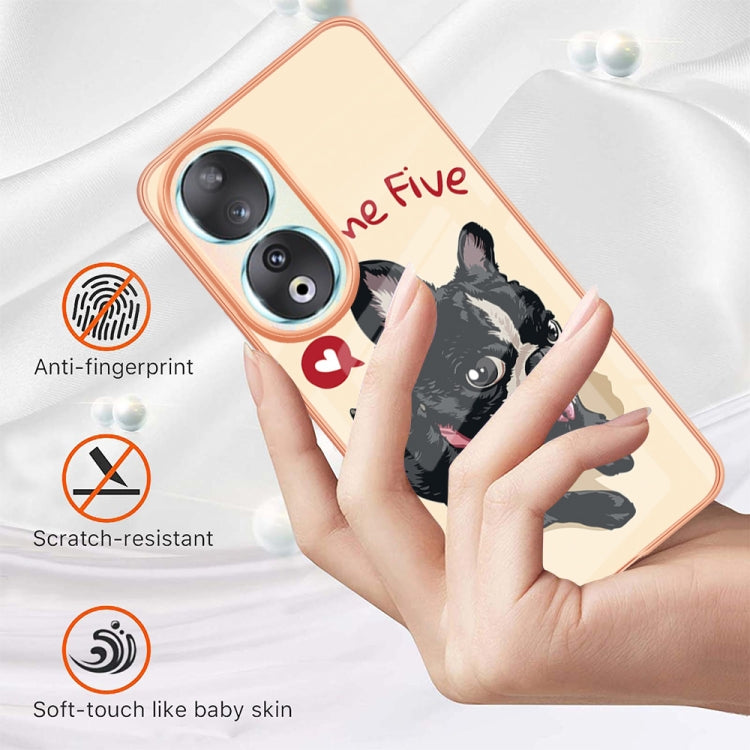 For Honor 90 5G Electroplating Marble Dual-side IMD Phone Case(Lucky Dog) - Honor Cases by PMC TechLife | Online Shopping South Africa | PMC TechLife | Buy Now Pay Later Mobicred