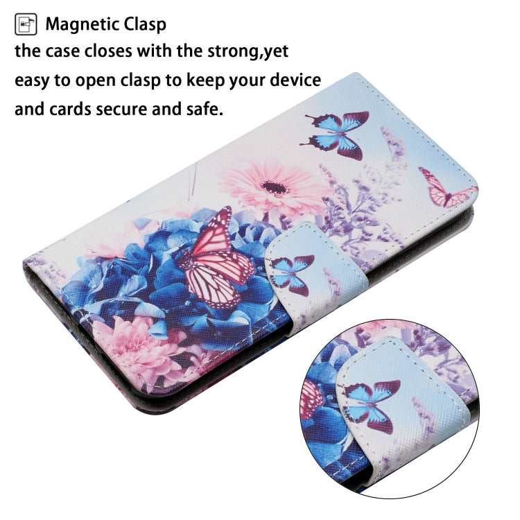 For iPhone 16 Plus 3D Colored Drawing Flip Leather Phone Case(Purple butterfly) - iPhone 16 Plus Cases by PMC TechLife | Online Shopping South Africa | PMC TechLife | Buy Now Pay Later Mobicred