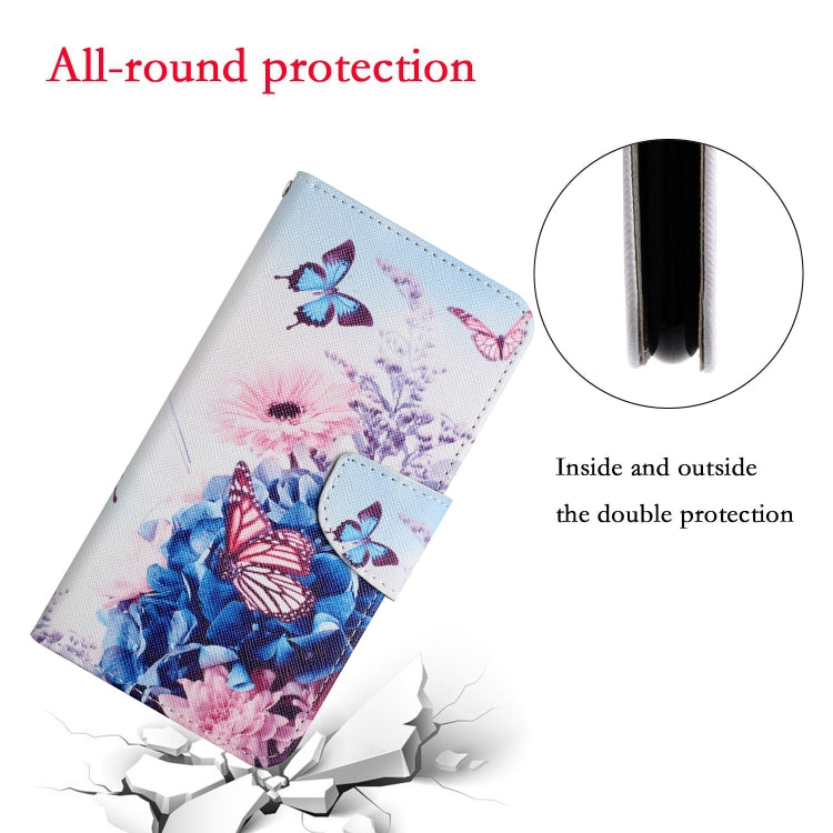 For iPhone 16 Plus 3D Colored Drawing Flip Leather Phone Case(Purple butterfly) - iPhone 16 Plus Cases by PMC TechLife | Online Shopping South Africa | PMC TechLife | Buy Now Pay Later Mobicred