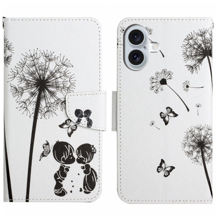 For iPhone 16 Plus 3D Colored Drawing Flip Leather Phone Case(Dandelions) - iPhone 16 Plus Cases by PMC TechLife | Online Shopping South Africa | PMC TechLife | Buy Now Pay Later Mobicred