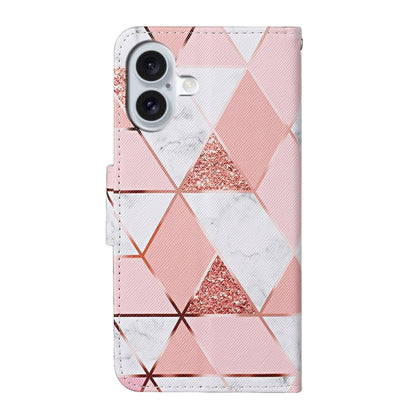 For iPhone 16 3D Colored Drawing Flip Leather Phone Case(Marble) - iPhone 16 Cases by PMC Jewellery | Online Shopping South Africa | PMC Jewellery | Buy Now Pay Later Mobicred