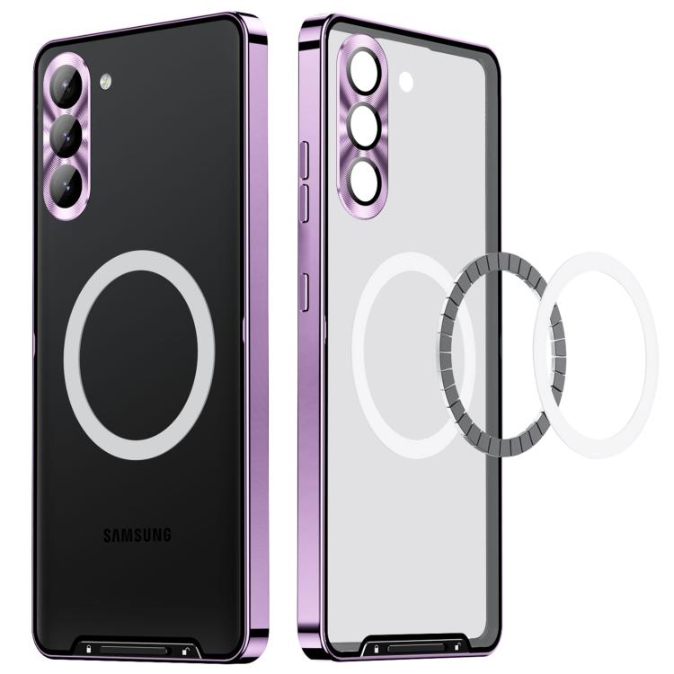 For Samsung Galaxy S25 5G MagSafe Magnetic Frosted Metal Phone Case(Purple) - Galaxy S25 5G Cases by PMC Jewellery | Online Shopping South Africa | PMC Jewellery | Buy Now Pay Later Mobicred