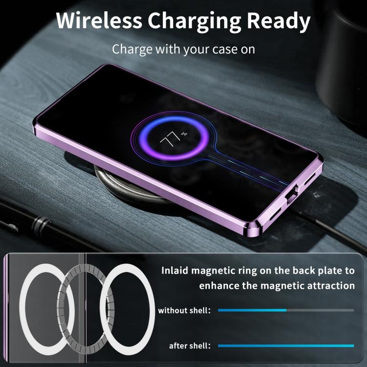 For Samsung Galaxy S25 5G MagSafe Magnetic Frosted Metal Phone Case(Purple) - Galaxy S25 5G Cases by PMC Jewellery | Online Shopping South Africa | PMC Jewellery | Buy Now Pay Later Mobicred