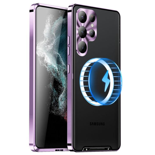 For Samsung Galaxy S25 Ultra 5G MagSafe Magnetic Frosted Metal Phone Case(Purple) - Galaxy S25 Ultra 5G Cases by PMC Jewellery | Online Shopping South Africa | PMC Jewellery | Buy Now Pay Later Mobicred