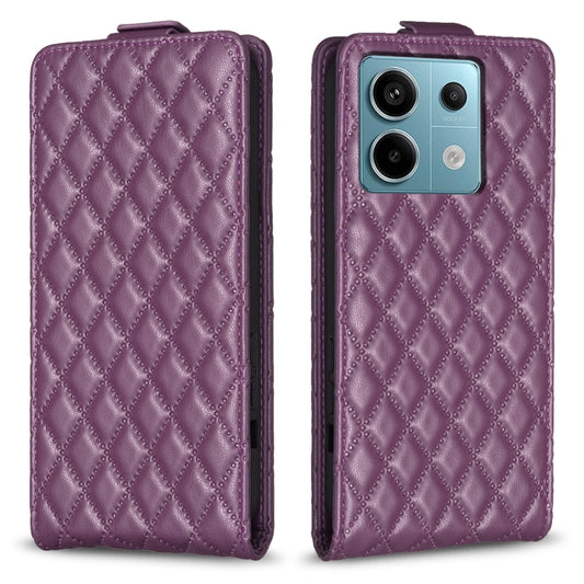 For Xiaomi Redmi Note 13 Pro 4G Global Diamond Lattice Vertical Flip Leather Phone Case(Dark Purple) - Note 13 Pro Cases by PMC Jewellery | Online Shopping South Africa | PMC Jewellery | Buy Now Pay Later Mobicred