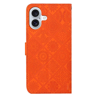 For iPhone 16 Ethnic Style Embossed Pattern Leather Phone Case(Orange) - iPhone 16 Cases by PMC Jewellery | Online Shopping South Africa | PMC Jewellery | Buy Now Pay Later Mobicred