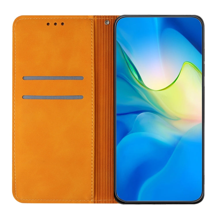 For iPhone 16 Pro Max Ethnic Embossed Adsorption Leather Phone Case(Yellow) - iPhone 16 Pro Max Cases by PMC TechLife | Online Shopping South Africa | PMC TechLife | Buy Now Pay Later Mobicred