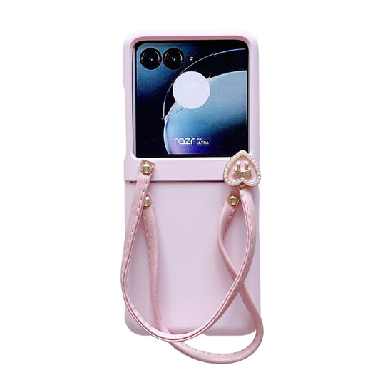 For Motorola Razr 40 Ultra Skin Feel PC Portable Handbag Type Phone Case(Pink) - Motorola Cases by PMC Jewellery | Online Shopping South Africa | PMC Jewellery | Buy Now Pay Later Mobicred