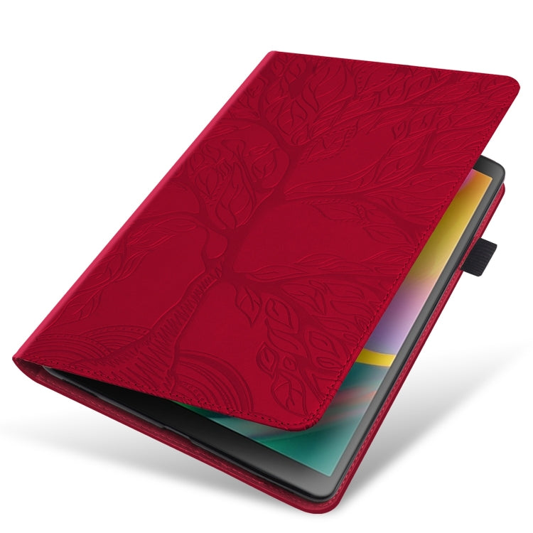 For Samsung Galaxy Tab S9+ Life Tree Series Horizontal Flip Leather Tablet Case(Red) - Galaxy Tab S9+ Cases by PMC Jewellery | Online Shopping South Africa | PMC Jewellery | Buy Now Pay Later Mobicred