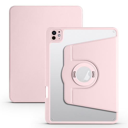 For iPad Pro 11 2024 Acrylic 360 Rotation Detachable Leather Tablet Case(Sand Pink) - iPad Pro 11 2024 Cases by PMC Jewellery | Online Shopping South Africa | PMC Jewellery | Buy Now Pay Later Mobicred